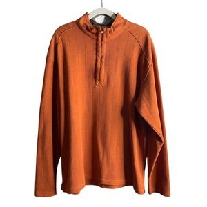 Columbia men XL half zip ribbed pullover in pumpkin spice or burnt orange